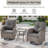 7-Piece Outdoor Patio Wicker Relaxed Fire Pit Set With Swivel Chairs And Ottomans-1542513232