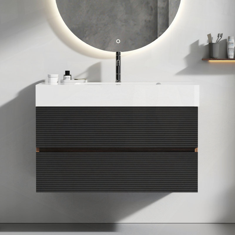 Meuble-lavabo mural flottant, Blanc