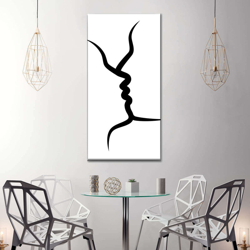 «Minimalist Kiss», reproduction sur toile tendue, H 24 po x l 12 po x P 1,25 po