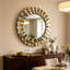 Montz Wood Round Wall Mirror-1570520899