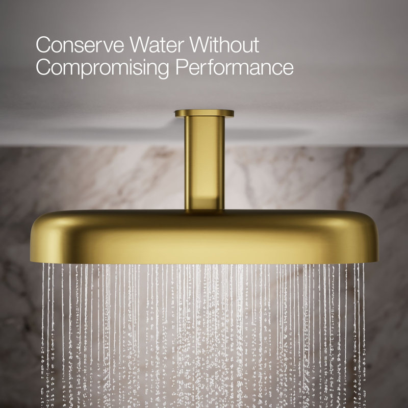 Statement™ 18" 2.5 GPM Oblong Rainhead, Vibrant Brushed Moderne Brass