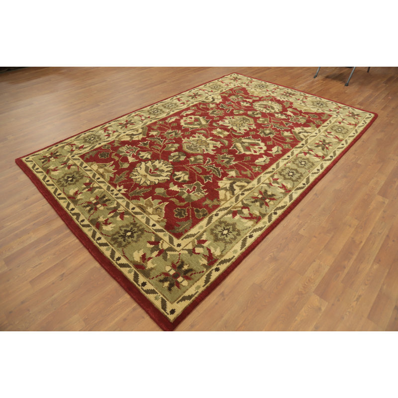 Red Floral Indian Area Rug 6x10