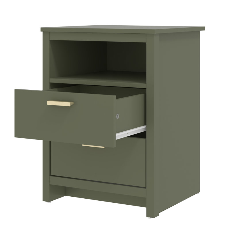 Bedside Table, Kale Green