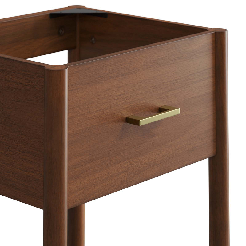 Walnut 16.5" Freestanding Single Bathroom Vanity with Drawer