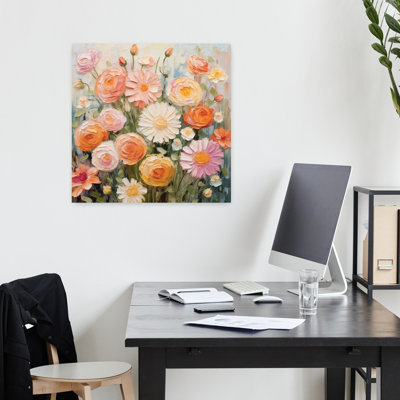 Art contemporain contemporain avec fleurs et bouquet floral