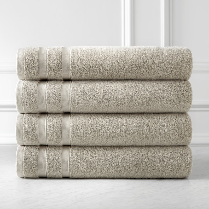 Ensemble de serviettes de bain 100% coton de qualité supérieure 4 pièces South GSM, Taupe