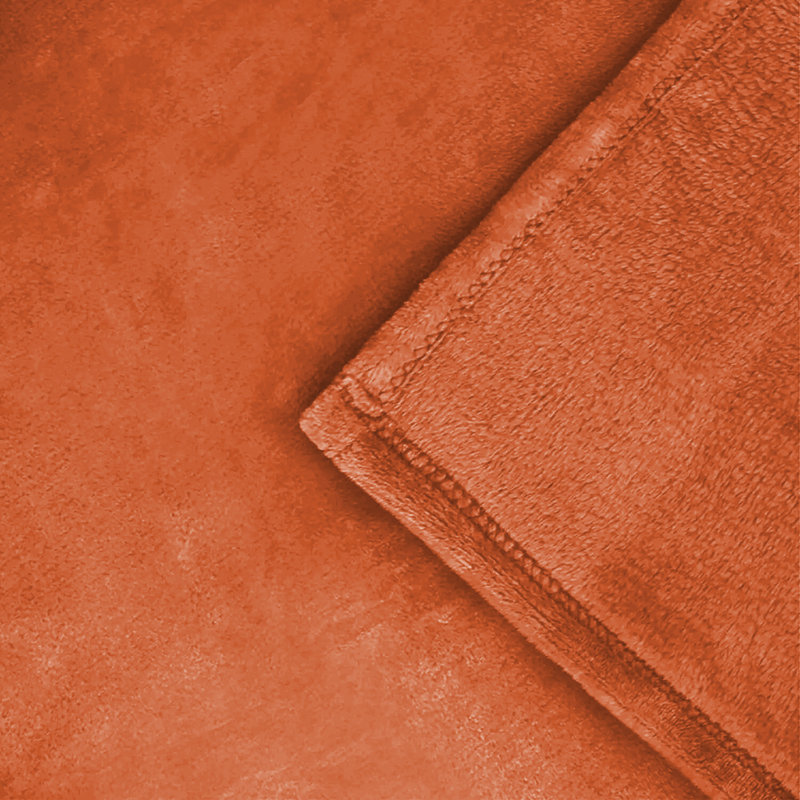 Jyon Soft Touch Mink Faux Fur Throw/Blanket, King, Orange