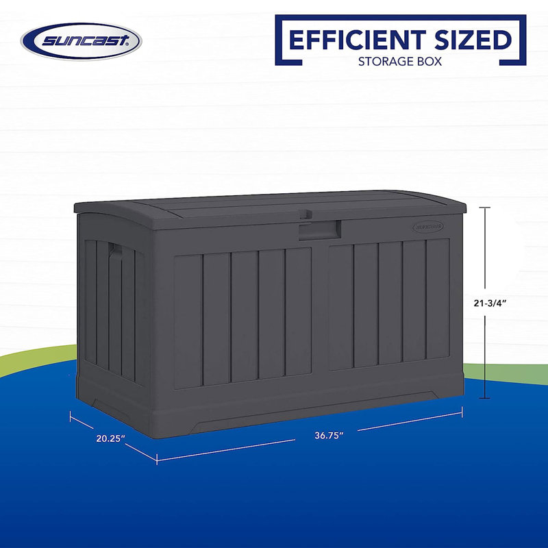 Suncast 50 Gallon Water Resistant Deck Box, Peppercorn