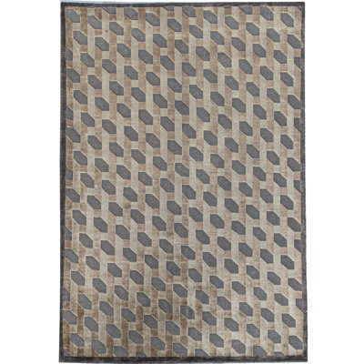 Hand-Knotted High-Quality Taupe Area Rug