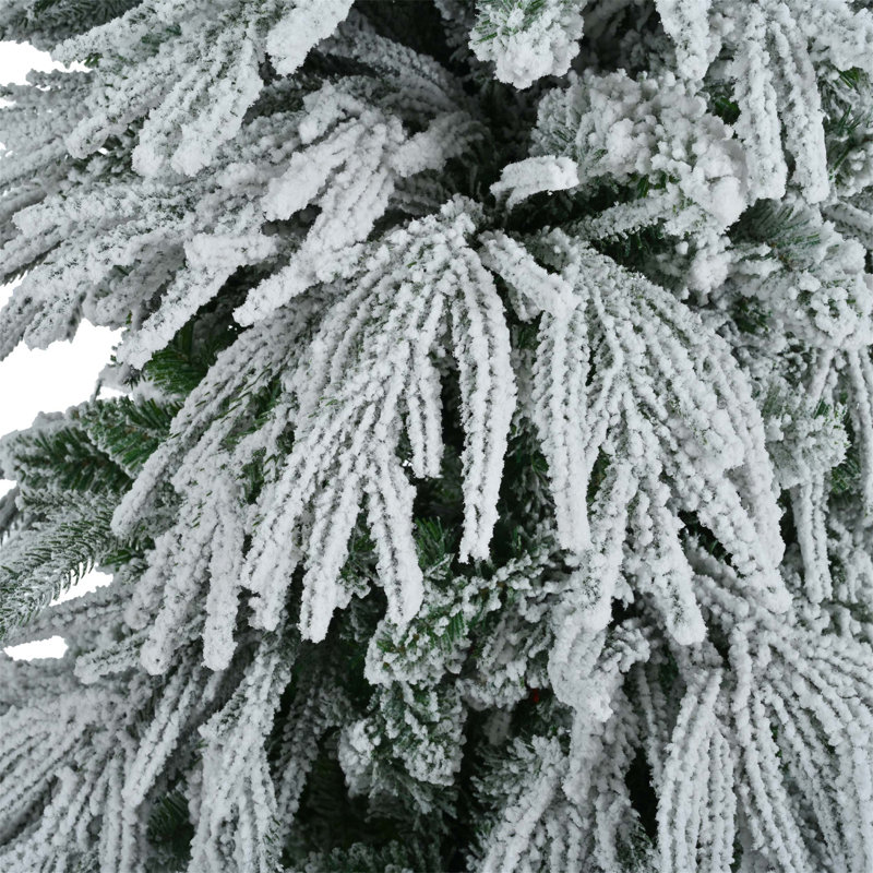 Arbre de Noël artificiel régulier (double) avec blanc Aiguilles vertes, 8'