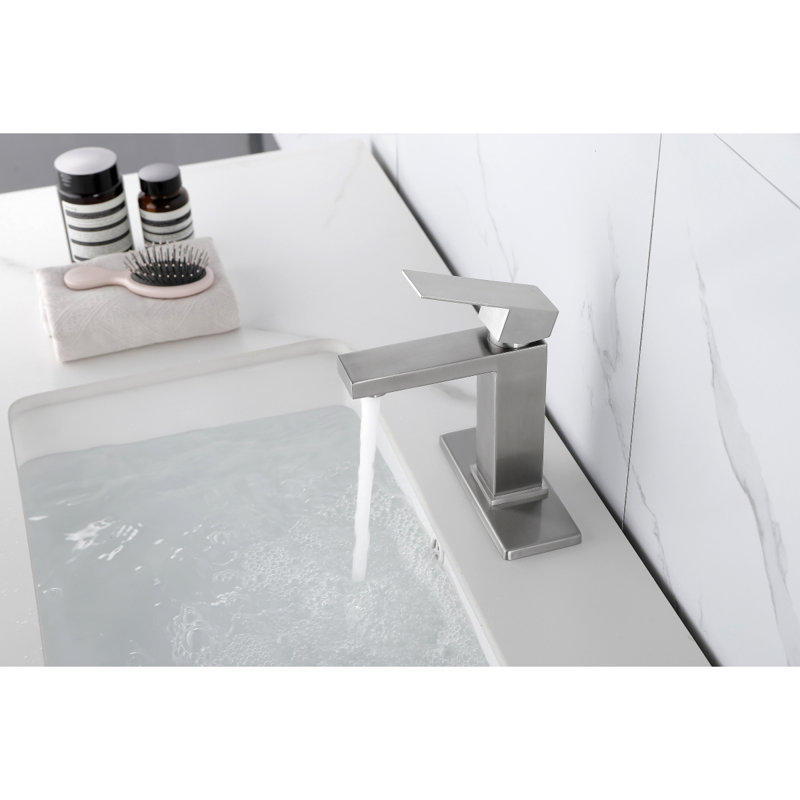 Robinet de salle de bain à cascade, robinet de meuble-lavabo à poignée simple, Brushed Nickel