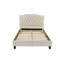 Superbe meuble de chambre capitonné moderne blanc cassé / beige en similicuir 1pc-121061534-121061536