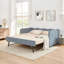 Twin‑Size Daybed, Gingham Upholstered 3‑In‑1 Versatile Convertible Sofa Bed With Pull‑Out Trundle & Side Storage Pockets, Ideal For Multiple Room Layouts And Small‑Space Living-Cyan-380414321