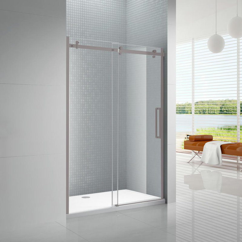 Porte de douche sans cadre à dérivation 78" x 48" Primo, Chrome, 60 po x 32 po x 3 po, 48 po x 78 po