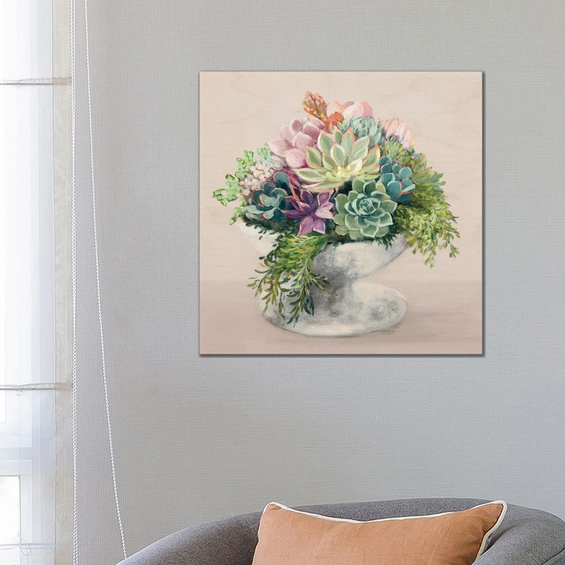 Festive Succulents II Blush by Julia Purinton - Wrapped Canvas Painting, 66.04 cm H x 66.04 cm W x 3.175 cm D