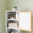 Bathroom Tall Storage Cabinet With Bamboo Slats Door