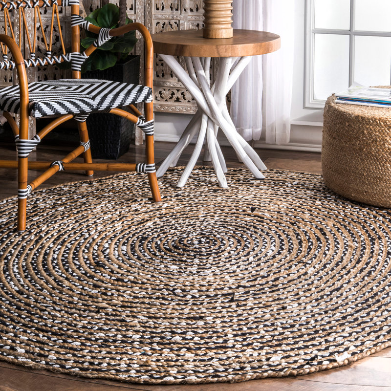 Kearny Cotton Area Rug, Round 122cm