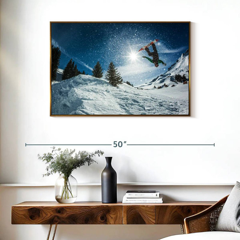 Snowboard, Cadre flottant doré, 37 po x 25 po