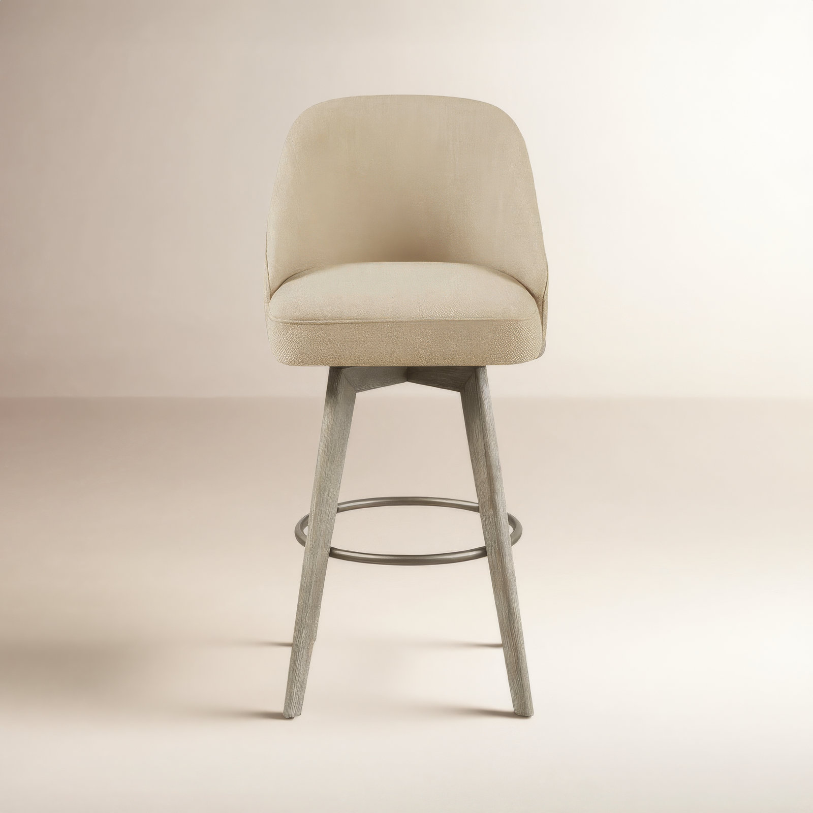 Pearce Swivel Bar Stool, Sand, Counter Stool (25.75” Seat Height), 1