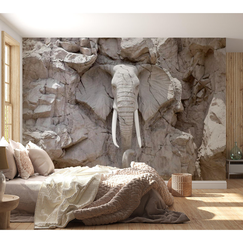 Adhésif mural lisse éléphant, Peel & Stick, 41" L x 57"W