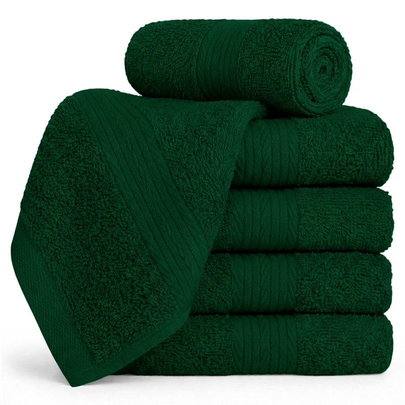 Gant de toilette 100% coton 12 x 12 pouces très absorbant, Vert