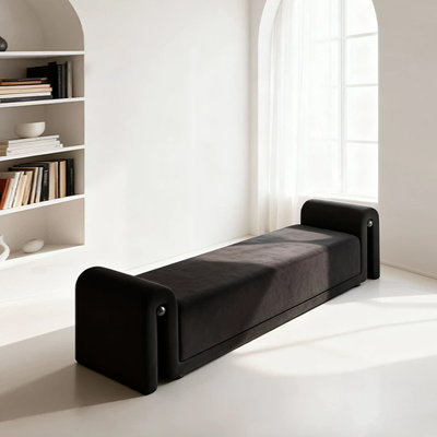 Banc rembourré noir