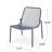 Stackable Chair  2 , Matte Navy Blue Iron, Handcrafted Details Adorned, 26" X 22.45" 26", Seat 18" 19.5" 12.5 Of 2 Seating, Iron Competence, Handmade Attached, D W H, 12.5" H