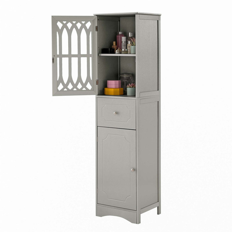 Tall Bathroom Cabinet, Gray