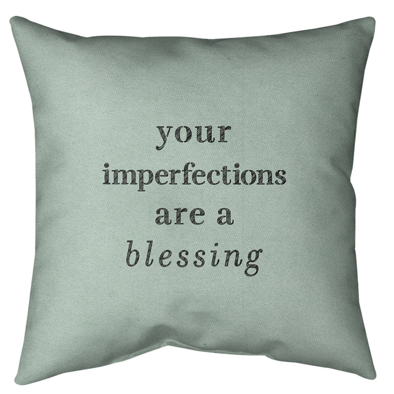 Coussin intérieur/extérieur inspirational imperfections, 16 po x 1 po, Vert / noir
