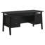 Sonia 64 Inch Computer Desk, 4 Drawers and Dual Pedestal Layout, Black