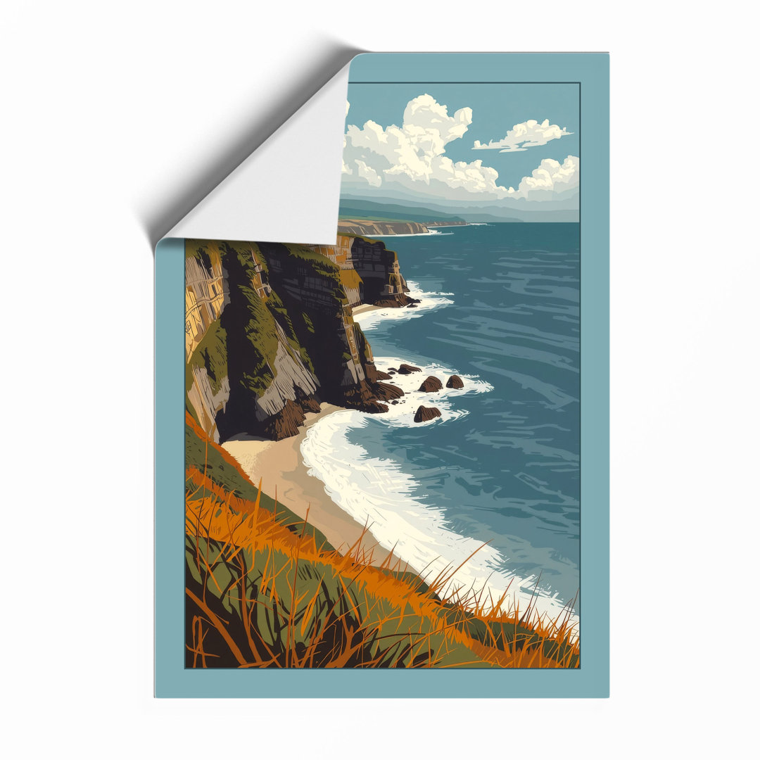 Cliffside Seascape Coastal - Framed Print