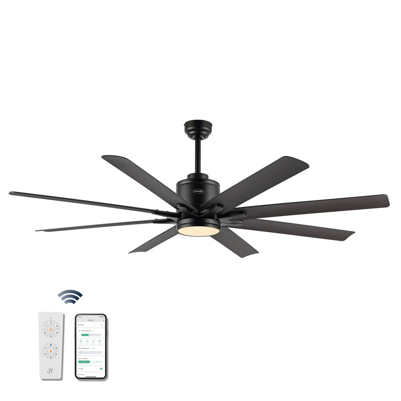 Ventilateur de plafond 66 pouces à 8 pales avec télécommande et ensemble d'éclairage inclus