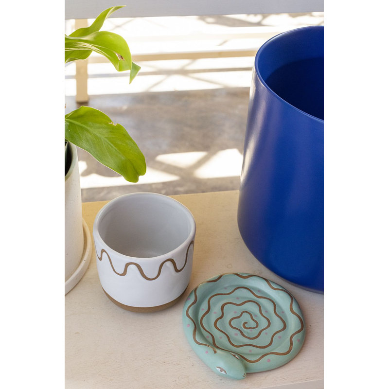Pot à fleurs en céramique Khatijah Bindi, H 4,25 po x l 5,5 po x P 5,5 po