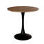 Petite table de salle à manger ronde en noyer tulipe pour 2, table de 31,5 pouces avec 2 chaises en cuir noir à pieds en métal, installation rapide et facile 4, base rembourrée esthétique contemporaine