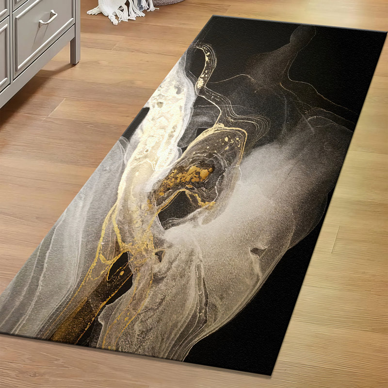 Tapis doux non tissé à motif géométrique complexe pour une décoration intérieure élégante