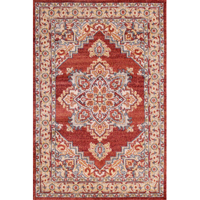 Flachgewebe-Teppich Cambrie in Rot