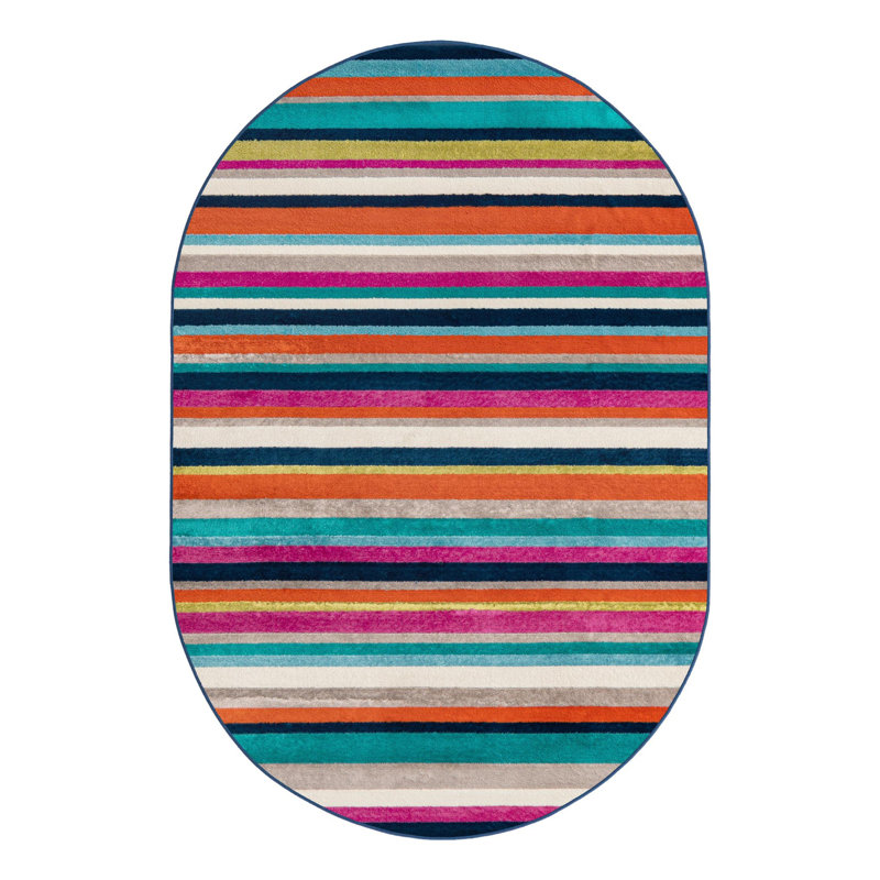 Analiese Striped Indoor Rug, Oval 4' x 6'