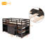 Lit mezzanine simple bas avec cabinet et bureau portatif à roulettes - Espresso (ANCIEN SKU: LT000113AAP)-128758652
