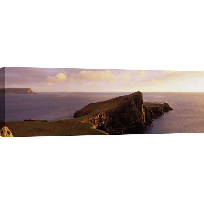 Lighthouse In Neist Point, Scotland by Jean Guichard - Wrapped Canvas Print, 35cm H x 100cm W x 4cm D
