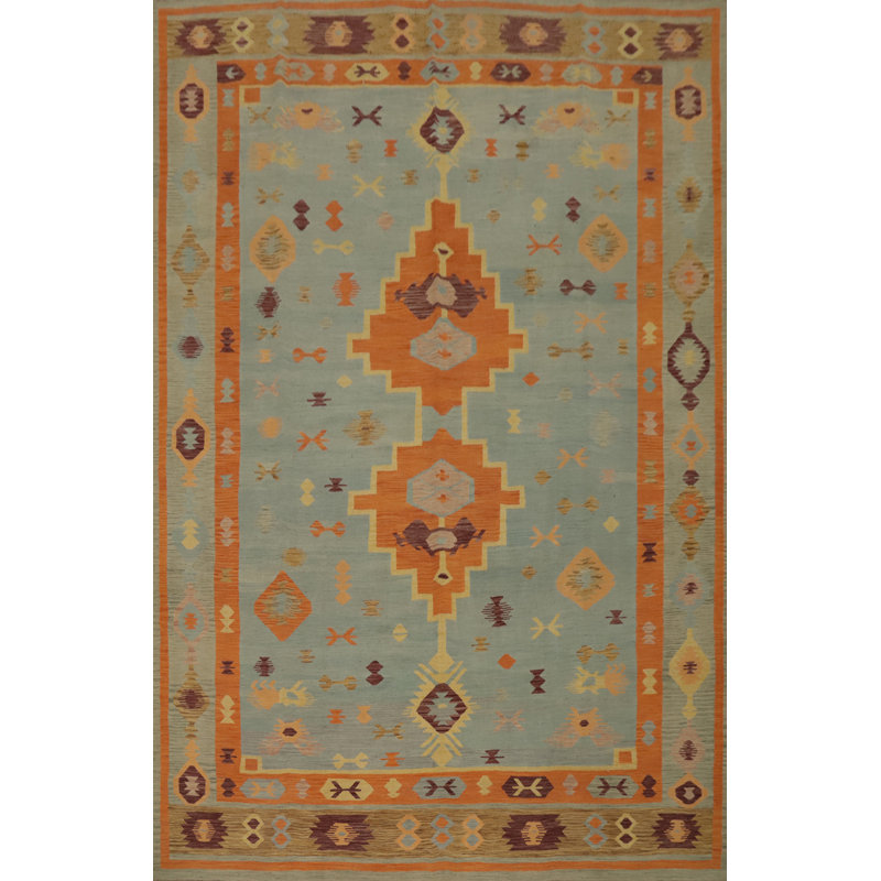 Tapis tissé à la main en laine Kilim 10 x 13