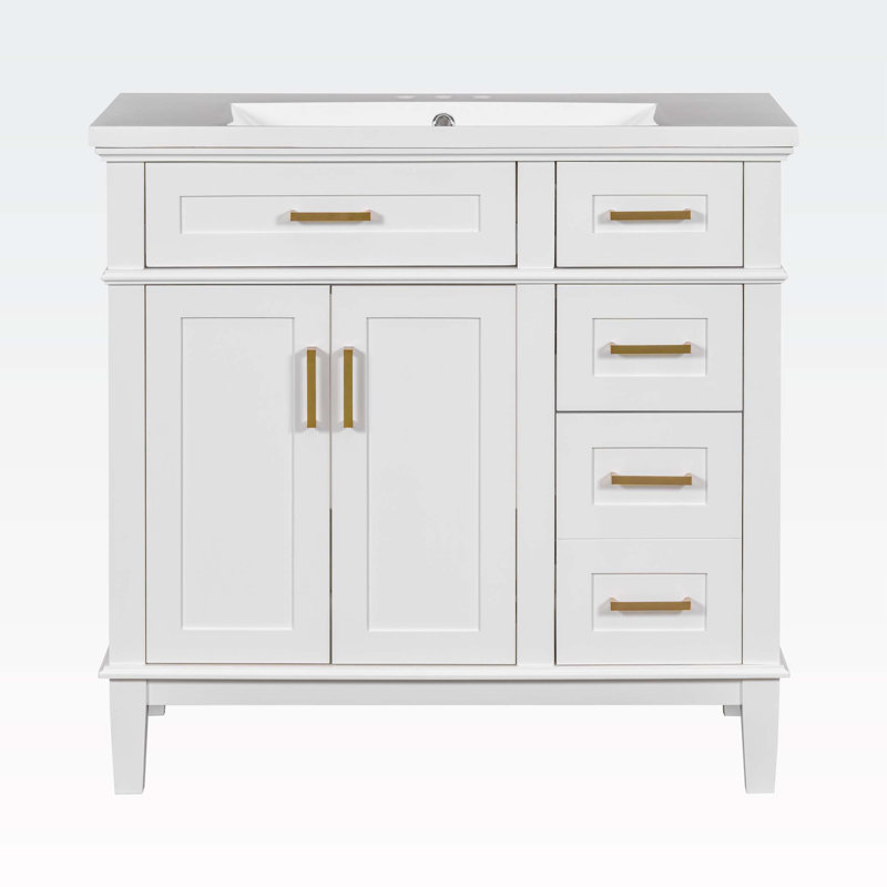 Armoire de salle de bain Fione, Blanc