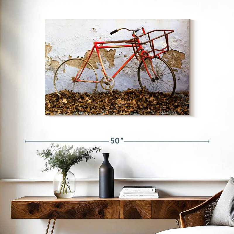 Mehar Rusty Bicycle, 26" H x 39" W