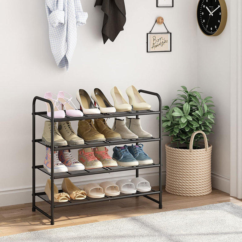 Simple Trending Stackable Shoe Rack, Black