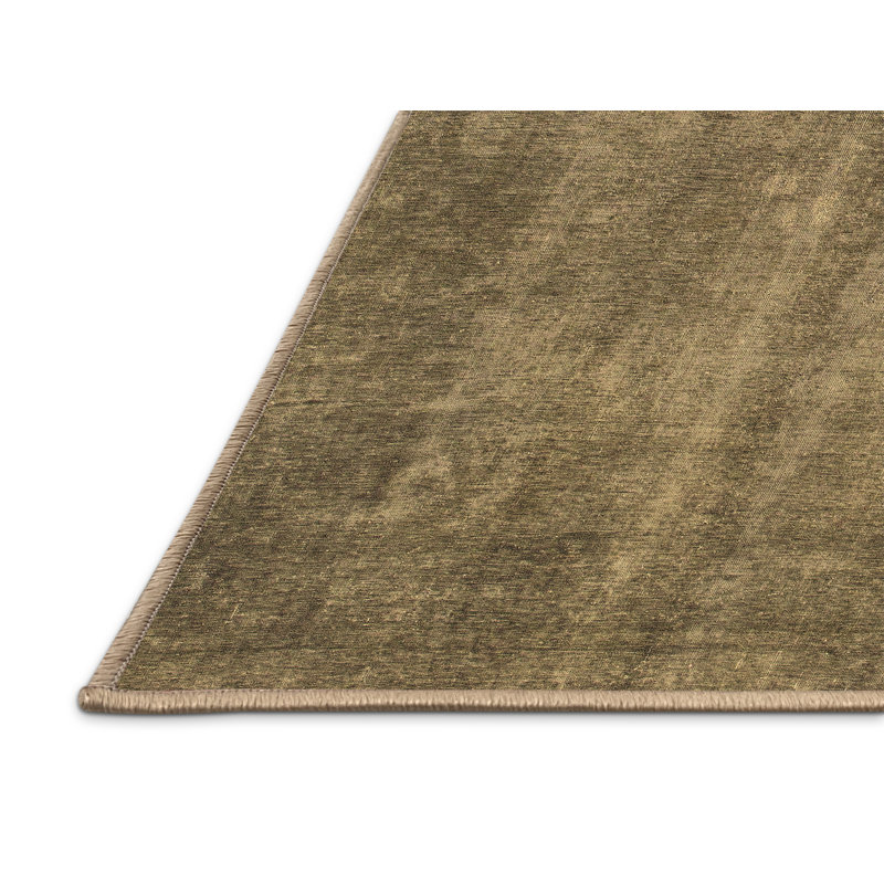 Tapis brun lavable à la machine Antonnette Abstract 851, Rectangle 4 pi x 6 pi