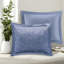 Ensemble de literie en velours luxueux, double / grand, bleu pervenche, avec coussin décoratif