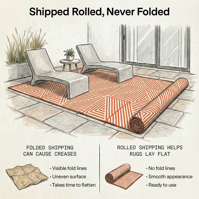 Tapis d'extérieur paille en plastique imperméable Jonikka orange brûlé, Rectangle 4pi x 6 pi