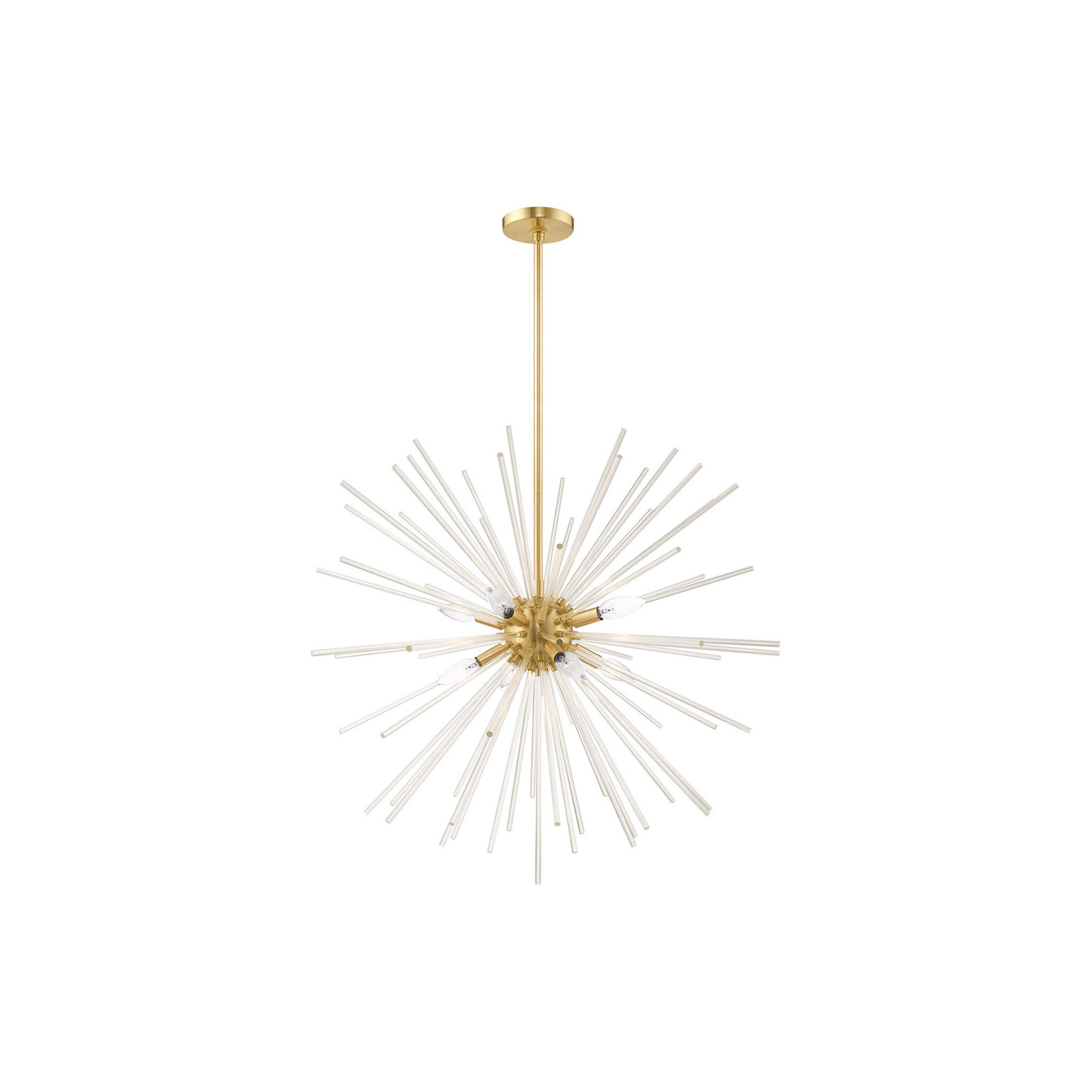 Ryzen 6 - Light Dimmable Sphere Chandelier, Satin Brass, 13" H x 20" W x 19" D