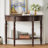 Farmhouse Half Moon Console Table with Drawer and Shelf, Solid Wood Entryway Sofa Table for Hallway, Living Room & Foyer-420395665