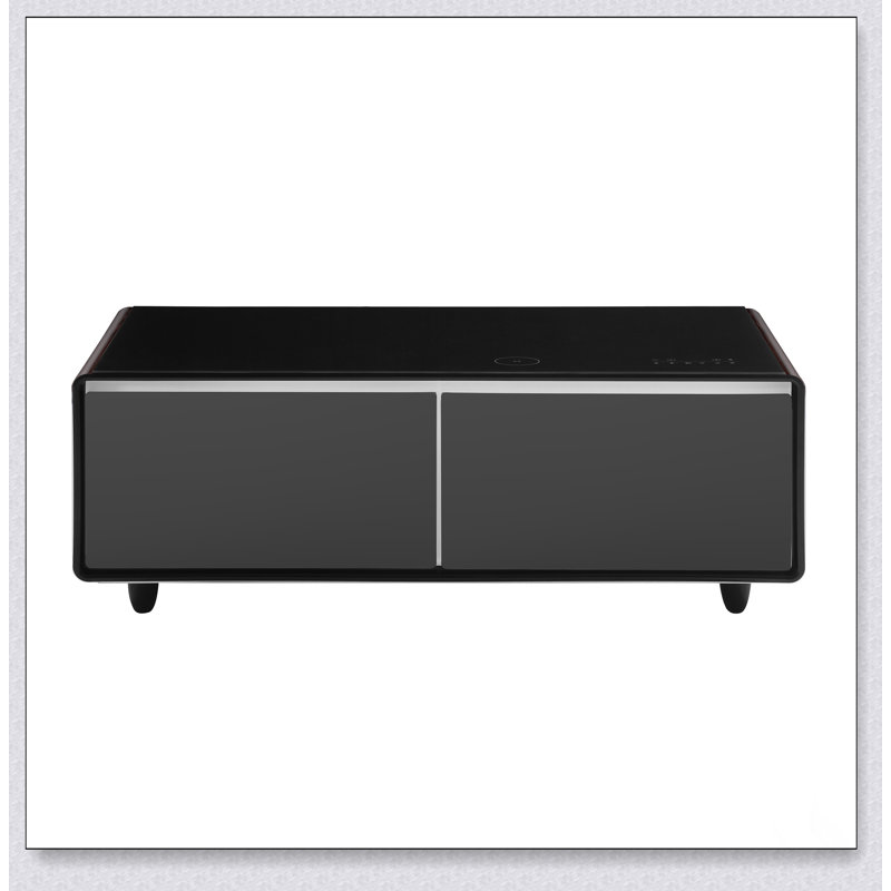 Modern Smart Coffee Table With Built-In Fridge, Bluetooth Speakers, Wireless Charging, And RGB Lighting For Ultimate Convenience
