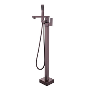 Robinet de baignoire autoportant monocommande à fixation au sol avec douche à main